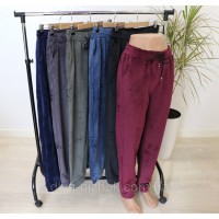 Велюрові жіночі штани  на білому хутрі  різні кольори    р. 5-9XL FYV