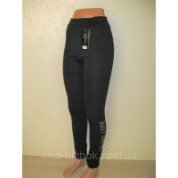 Жіночі лосини на хутрі напис на одній нозі р. S-2XL Kenalin