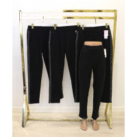 Штани жіночі на флісі  L - 6XL,  з лампасом зі страз   Dasire Польща