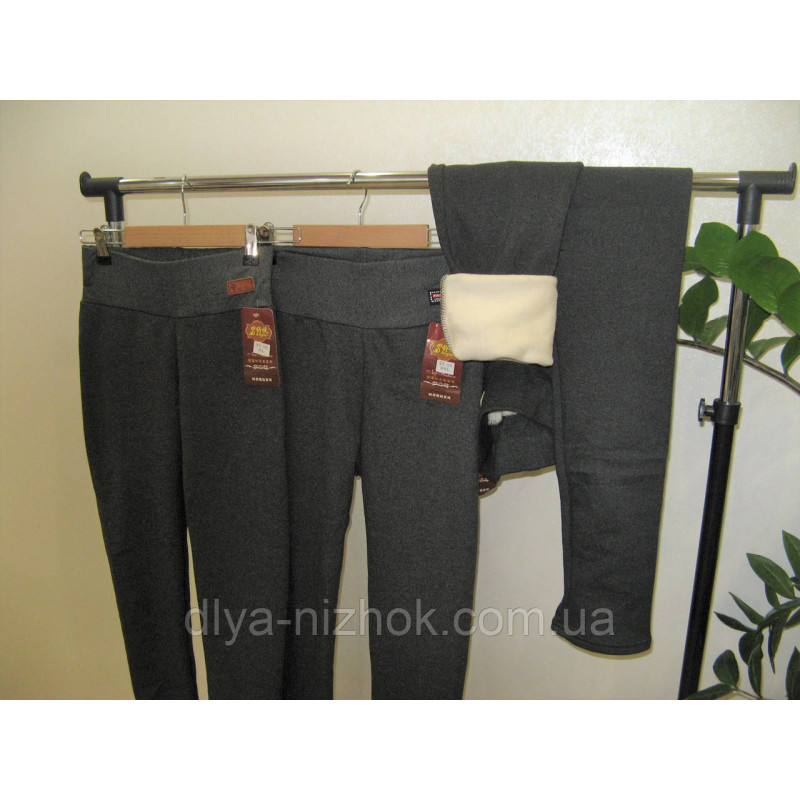 Купити Лосіни-легінси жіночі утеплені на хутрі р.  XL-4XL ( 42-52)  сірі Ойман оптом