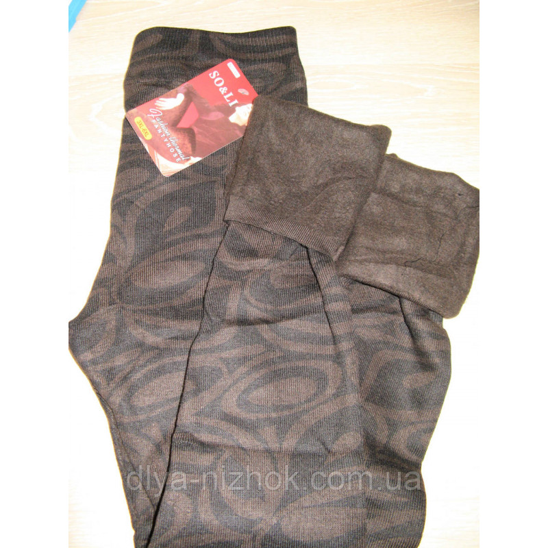 Купити ГАМАШІ жіночі коричневі 3-6XL (В'ЯЗКА + Фліс), SO&LI оптом