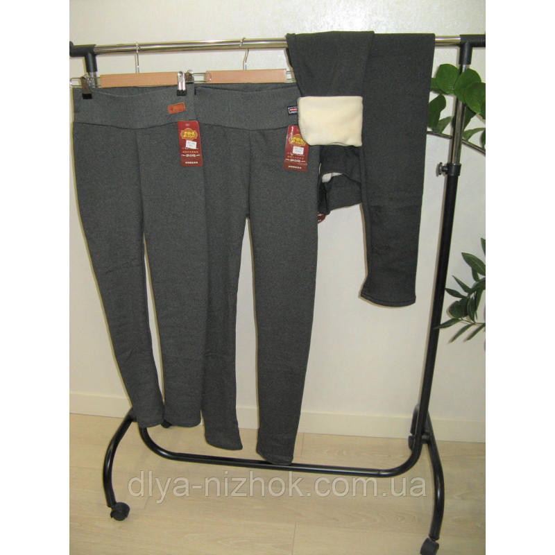 Купити Лосіни-легінси жіночі утеплені на хутрі р.  XL-4XL ( 42-52)  сірі Ойман оптом