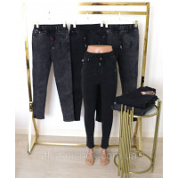 Джинси   жіночі утепленні хутром  з зав'язками на поясі , S-2XL Золото