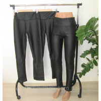 Лосини жіночі з екошкіри утеплені на хутрі норма  з широким поясом р. S/M-XL/XXL  Kenalin