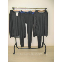 Термобілизна комплект чоловічий розмір L - 4XL  двошаровий чорний Інсан