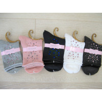 Шкарпетки жіночі однотонні прикрашені стразами Шугуан