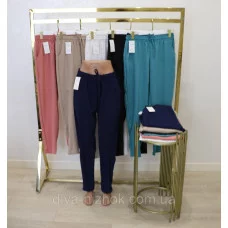 Жіночі   штани в мілкий горох  ,  пояс на резинці   р. 2XL-6XL Kenalin