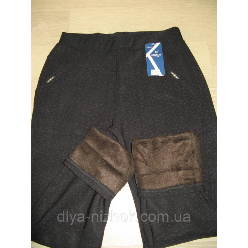 Купити Жіночі штани на хутрі з візерунком р. 2XL-6XL Kenalin оптом