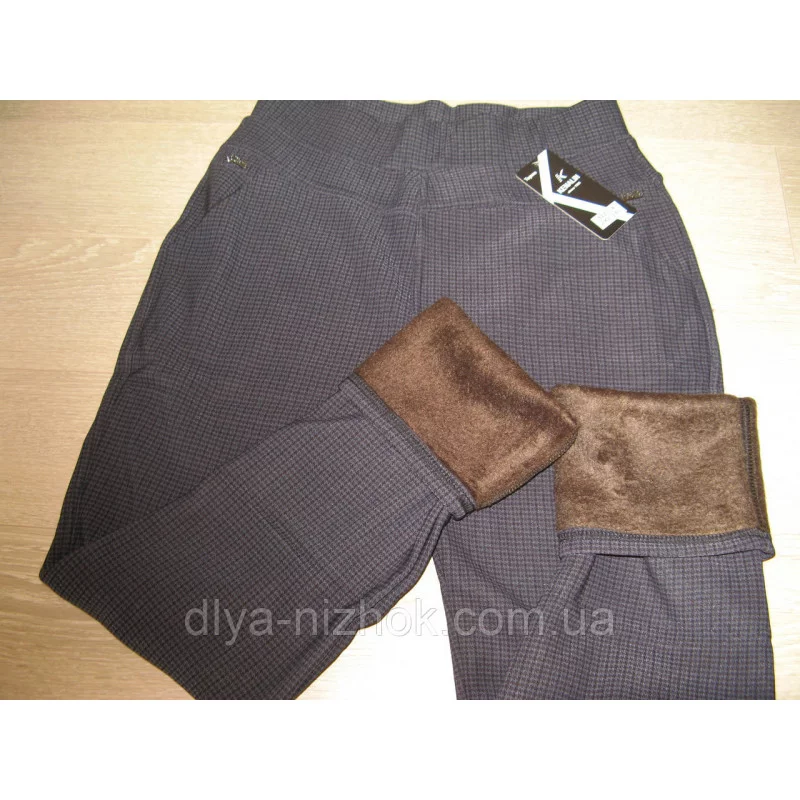 Купити Жіночі штани на хутрі в дрібну карту р. 2XL-6XL Kenalin оптом